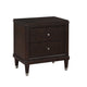 Queen Bedroom Set, Poster Design, Brown, Chrome, 2pc w Nightstand