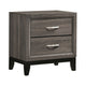 Full Bedroom Set | Gray & Black | 2 Piece Set with Nightst&