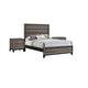 Full Bedroom Set, Gray and Black, 3 Piece Set with 2 Nightstands