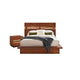 Queen Bedroom Set, Platform Design, Brown, 2 Piece Set with Nightstand