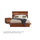 Queen Bedroom Set, Platform Design, Brown, 2 Piece Set with Nightstand