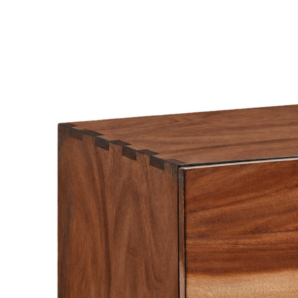 King Bedroom Set, Platform Design, Brown, 2 Piece Set with Nightstand