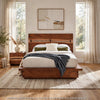 King Bedroom Set, Platform Design, Brown, 2 Piece Set with Nightstand