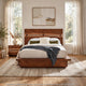 King Bedroom Set, Platform Design, Brown, 2 Piece Set with Nightstand