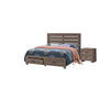 Queen Bedroom Set, Storage Design, Brown, 2 Piece Set with Nightstand