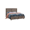 Queen Bedroom Set, Storage Design, Brown, 2 Piece Set with Nightstand
