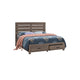 Queen Bedroom Set, Storage Design, Brown, 2 Piece Set with Nightstand