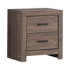 Queen Bedroom Set, Storage Design, Brown, 2 Piece Set with Nightstand