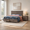Queen Bedroom Set, Storage Design, Brown, 2 Piece Set with Nightstand