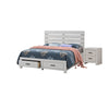 Queen Bedroom Set, Storage Design, White, 2 Piece Set with Nightstand