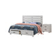 Queen Bedroom Set, Storage Design, White, 2 Piece Set with Nightstand
