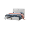 Queen Bedroom Set, Storage Design, White, 2 Piece Set with Nightstand