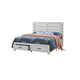 Queen Bedroom Set, Storage Design, White, 2 Piece Set with Nightstand