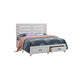 Queen Bedroom Set, Storage Design, White, 2 Piece Set with Nightstand