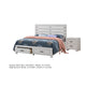 Queen Bedroom Set, Storage Design, White, 2 Piece Set with Nightstand