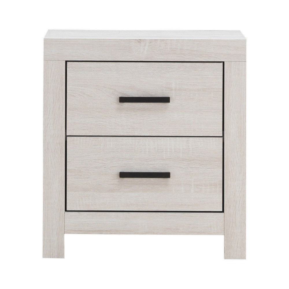 Queen Bedroom Set, White, 3 Piece Set with 2 Nightstands