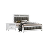 Queen Bedroom Set, White and Gray, 2 Piece Set with Nightstand