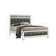 Queen Bedroom Set, White and Gray, 2 Piece Set with Nightstand