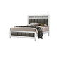 Queen Bedroom Set, White and Gray, 2 Piece Set with Nightstand