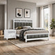 Queen Bedroom Set, White and Gray, 3 Piece Set with 2 Nightstands