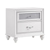 King Bedroom Set, White and Nickel, 2 Piece Set with Nightstand