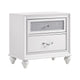 King Bedroom Set, White and Nickel, 2 Piece Set with Nightstand