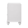 King Bedroom Set, White and Nickel, 2 Piece Set with Nightstand