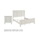 King Bedroom Set, White and Nickel, 2 Piece Set with Nightstand