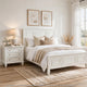 King Bedroom Set, White and Nickel, 2 Piece Set with Nightstand