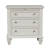King Bedroom Set, White and Nickel, 3 Piece Set with 2 Nightstands