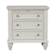 King Bedroom Set, White and Nickel, 3 Piece Set with 2 Nightstands
