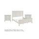 King Bedroom Set, White and Nickel, 3 Piece Set with 2 Nightstands