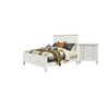 Queen Bedroom Set, White and Nickel, 2 Piece Set with Nightstand
