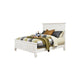 Queen Bedroom Set, White and Nickel, 2 Piece Set with Nightstand