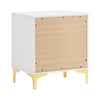 Queen Bedroom Set, White Velvet, and Gold, 2 Piece Set with Nightstand
