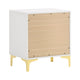 Queen Bedroom Set, White Velvet, and Gold, 2 Piece Set with Nightstand