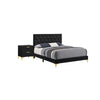 Queen Bedroom Set, Black and Gold, 2 Piece Set with Nightstand