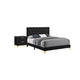 Queen Bedroom Set, Black and Gold, 2 Piece Set with Nightstand