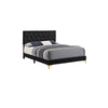 Queen Bedroom Set, Black and Gold, 2 Piece Set with Nightstand