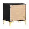 Queen Bedroom Set, Black and Gold, 2 Piece Set with Nightstand