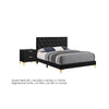 Queen Bedroom Set, Black and Gold, 2 Piece Set with Nightstand