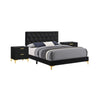 Queen Bedroom Set, Black and Gold, 3 Piece Set with 2 Nightstands