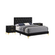 Queen Bedroom Set, Black and Gold, 3 Piece Set with 2 Nightstands
