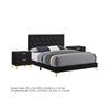 Queen Bedroom Set, Black and Gold, 3 Piece Set with 2 Nightstands