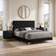 Queen Bedroom Set, Black and Gold, 3 Piece Set with 2 Nightstands