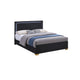 King Bedroom Set, Black and Gold, 2 Piece Set with Nightstand