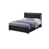 King Bedroom Set, Black and Gold, 2 Piece Set with Nightstand