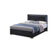 King Bedroom Set, Black and Gold, 2 Piece Set with Nightstand