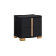 King Bedroom Set, Black and Gold, 2 Piece Set with Nightstand