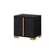 King Bedroom Set, Black and Gold, 2 Piece Set with Nightstand